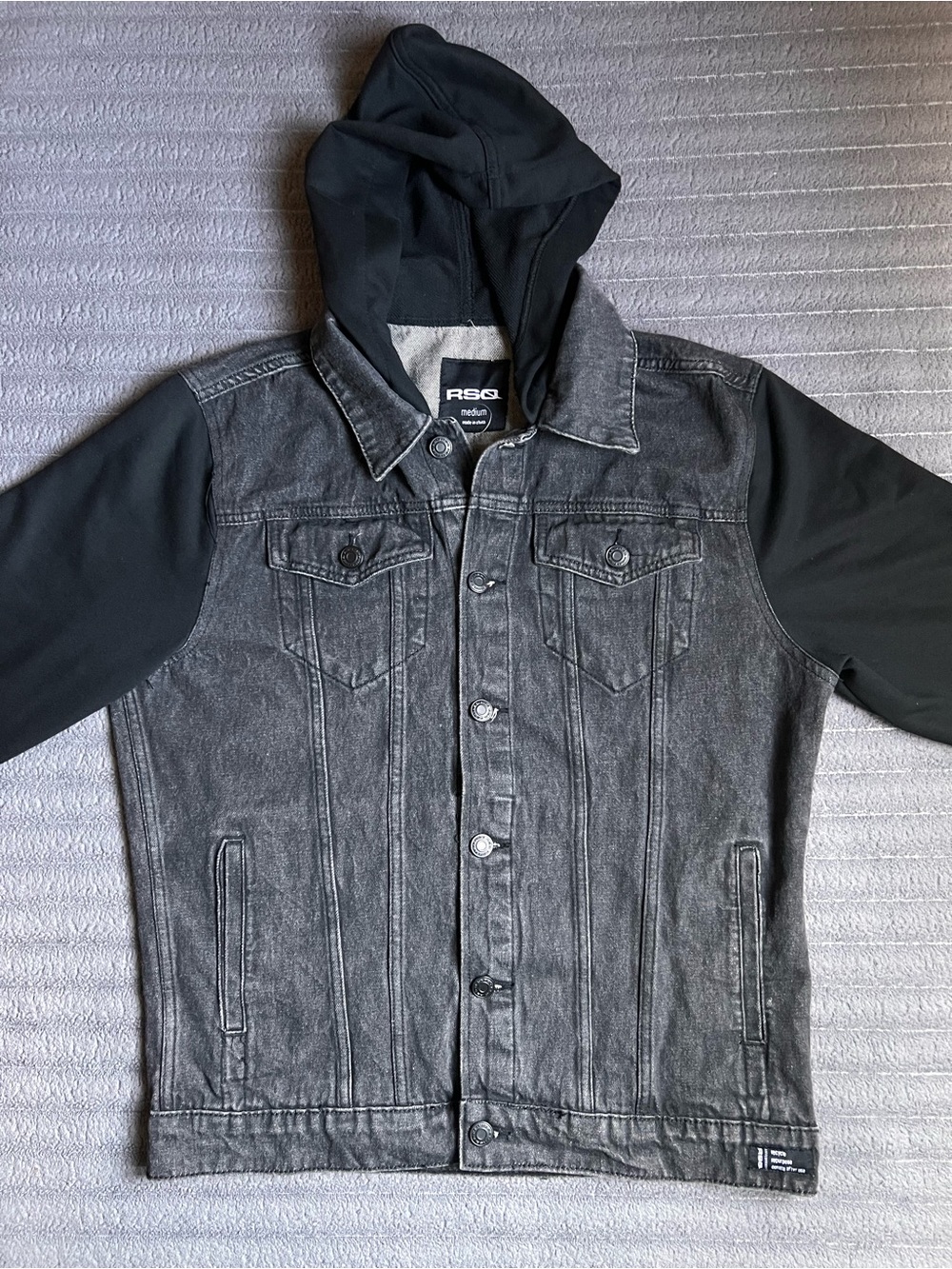 RSQ Black Hybrid Medium Denim Jacket